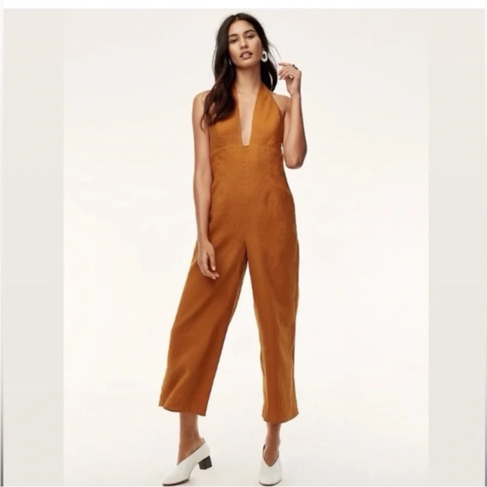 Aritzia Wilfred‎ 100% Linen Halter Jumpsuit Size 2